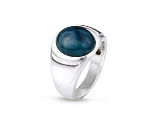 Dark Blue Apatite Stone Ring
