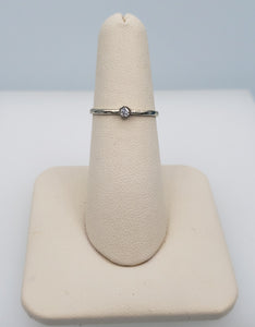 Tiny Diamond Ring - White Gold Size 5.75