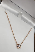 Load image into Gallery viewer, 14K Rose Gold .20 Diamond Bezel Necklace