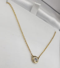 Load image into Gallery viewer, 14K Yellow Gold .20 Diamond Bezel Necklace