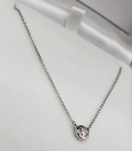 Load image into Gallery viewer, 14K White Gold .20 Diamond Bezel Necklace