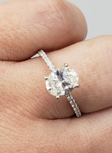 14k White Gold Oval Engagement Ring with Custom Setting
