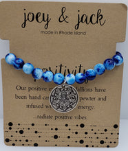 Load image into Gallery viewer, Blue Jade Positivity Medallion Bracelet