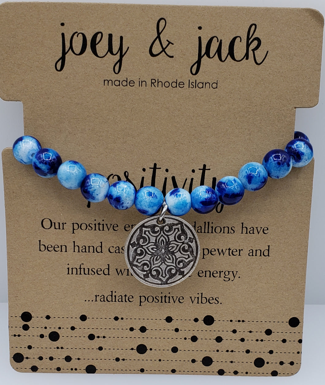 Blue Jade Positivity Medallion Bracelet