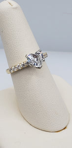 14K Yellow Gold Heart Shaped Diamond Engagement Ring