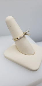14K Yellow Gold Heart Shaped Diamond Engagement Ring