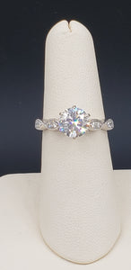 14K White Gold Certified Brilliant Cut (Round) Diamond Engagement Ring