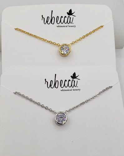 CZ Bezel Necklace