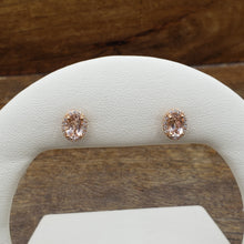 Load image into Gallery viewer, 14K Rose Gold Morganite Stud Earrings