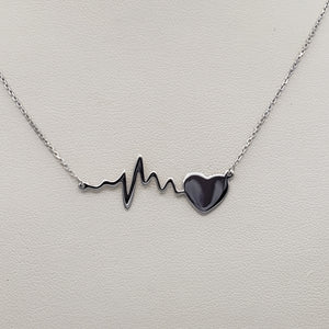 Adjustable Life Line Heart Beat Necklace