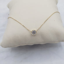 Load image into Gallery viewer, Gold CZ Bezel Necklace