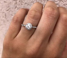 Load image into Gallery viewer, 14K White Gold .54 Carat Diamond Engagement Ring with Diamond Halo