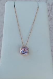 14K Rose Gold & Lab Created Morganite Necklace