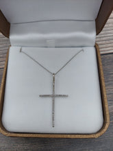 Load image into Gallery viewer, 14K White Gold Diamond Cross Necklace