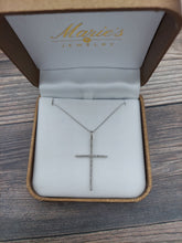 Load image into Gallery viewer, 14K White Gold Diamond Cross Necklace
