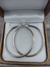 Load image into Gallery viewer, 14K White Gold Large 2&quot; Hoops