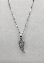 Load image into Gallery viewer, 14K White Gold Diamond Angel Wing Necklace