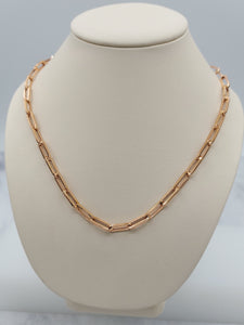 14K 18" Rose Gold Paperclip necklace