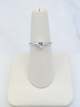 Load image into Gallery viewer, Princess Cut Solitaire Diamond Engagement Ring - 14K White Gold