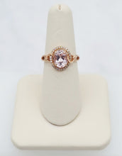 Load image into Gallery viewer, 14K Rose Gold Oval Shaped Morganite and Diamond Ring