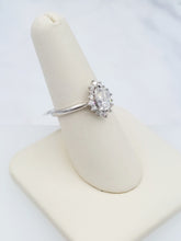 Load image into Gallery viewer, Pear Shaped Certified Engagement Ring with Diamond Halo - 14K White Gold