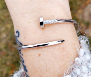 Tough as Nails Flex Bangle - Sterling Silver (Looser Fit)