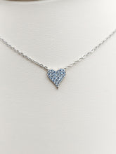 Load image into Gallery viewer, Clear Pave Crystal Heart Necklace - Sterling Silver