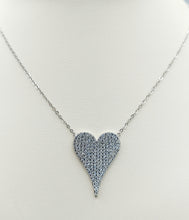 Load image into Gallery viewer, Clear Pave Crystal Heart Necklace - Sterling Silver