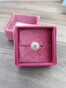 14K Rose Gold Engagement Ring with Diamond Halo