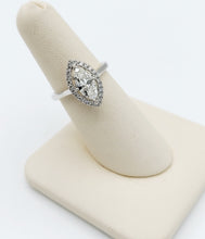 Load image into Gallery viewer, 14K White Gold Marquise Engagement Ring with Diamond Halo