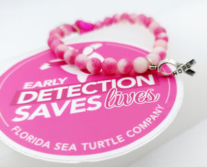 Breast Cancer Awareness Sea Turtle Bracelet