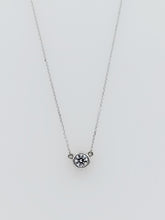 Load image into Gallery viewer, 14K White Gold CZ Bezel Necklace