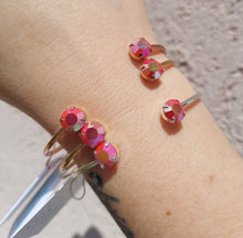 Load image into Gallery viewer, Coral Swarovski Balance Cuff Bangle - Marie&#39;s Exclusive Color