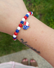 Load image into Gallery viewer, Limited Edition Red, White and Blue Sea Turtle Bracelet