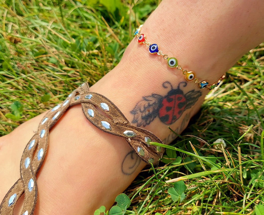 18K Gold Filled Evil Eye Anklet