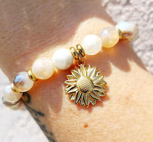 Gold Sunflower Charm Bracelet - Marie's TJazelle Exclusive