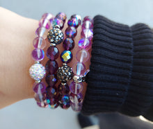 Load image into Gallery viewer, Stash Purple &amp; Pave Crystal Bracelet for Rett Syndrome