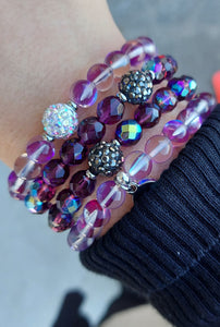 Stash Purple & Pave Crystal Bracelet for Rett Syndrome