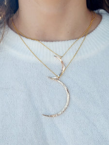 Lotus Celeste Moon Necklace in Gold Filled (Small)