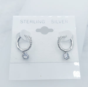 Hinged Hoops with CZ Earrings