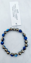 Load image into Gallery viewer, Blue/Silver Mystic Agate Beaded Bracelet