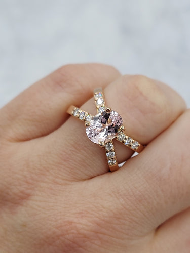 14K Rose Gold Morganite & Diamond Ring - One Of A Kind
