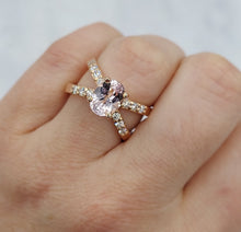 Load image into Gallery viewer, 14K Rose Gold Morganite &amp; Diamond Ring - One Of A Kind