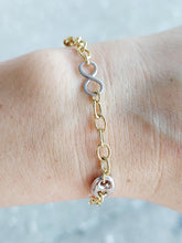 Load image into Gallery viewer, 14K Two Tone Infinity Bracelet