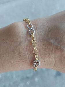 14K Two Tone Infinity Bracelet