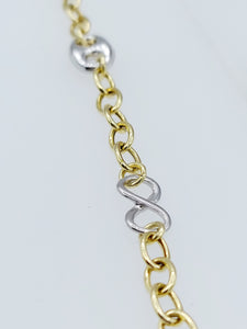 14K Two Tone Infinity Bracelet