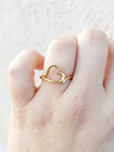 Load image into Gallery viewer, 14K Yellow Gold Open Heart Ring