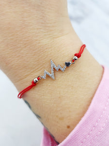 Heartbeat Bracelet - Red Adjustable