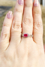 Load image into Gallery viewer, Ruby Chain Link Ring - Sterling Silver