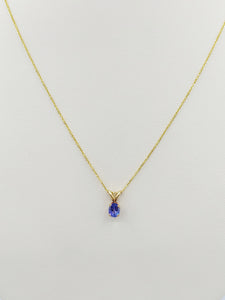 14K Yellow Gold Tanzanite & Chain